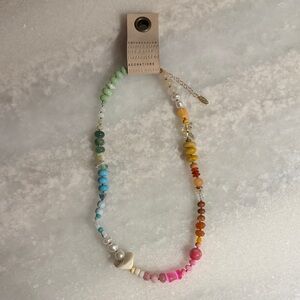 Anthropologie Rainbow Stone Necklace